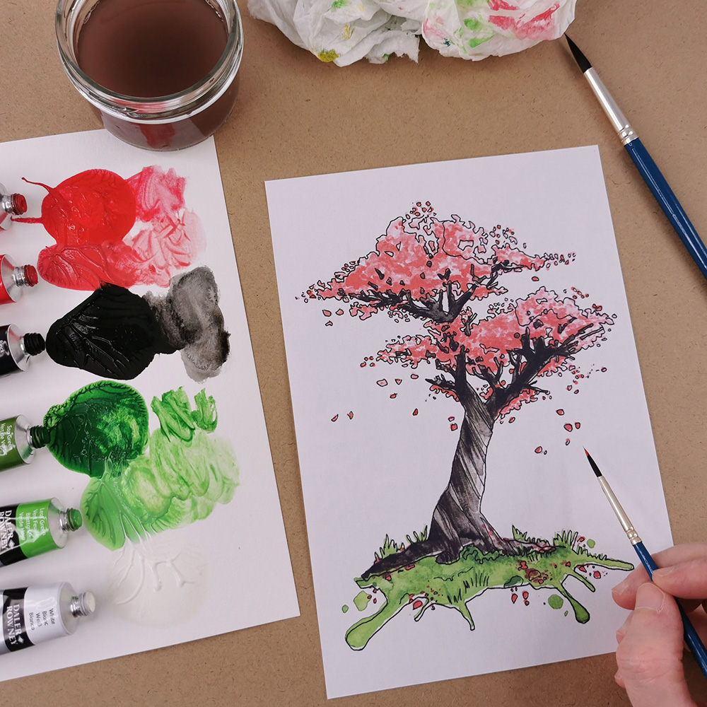 2 Sisters Room Wall Art Twin Girls Cherry Blossom Tree Unframed Print -  Jolinne