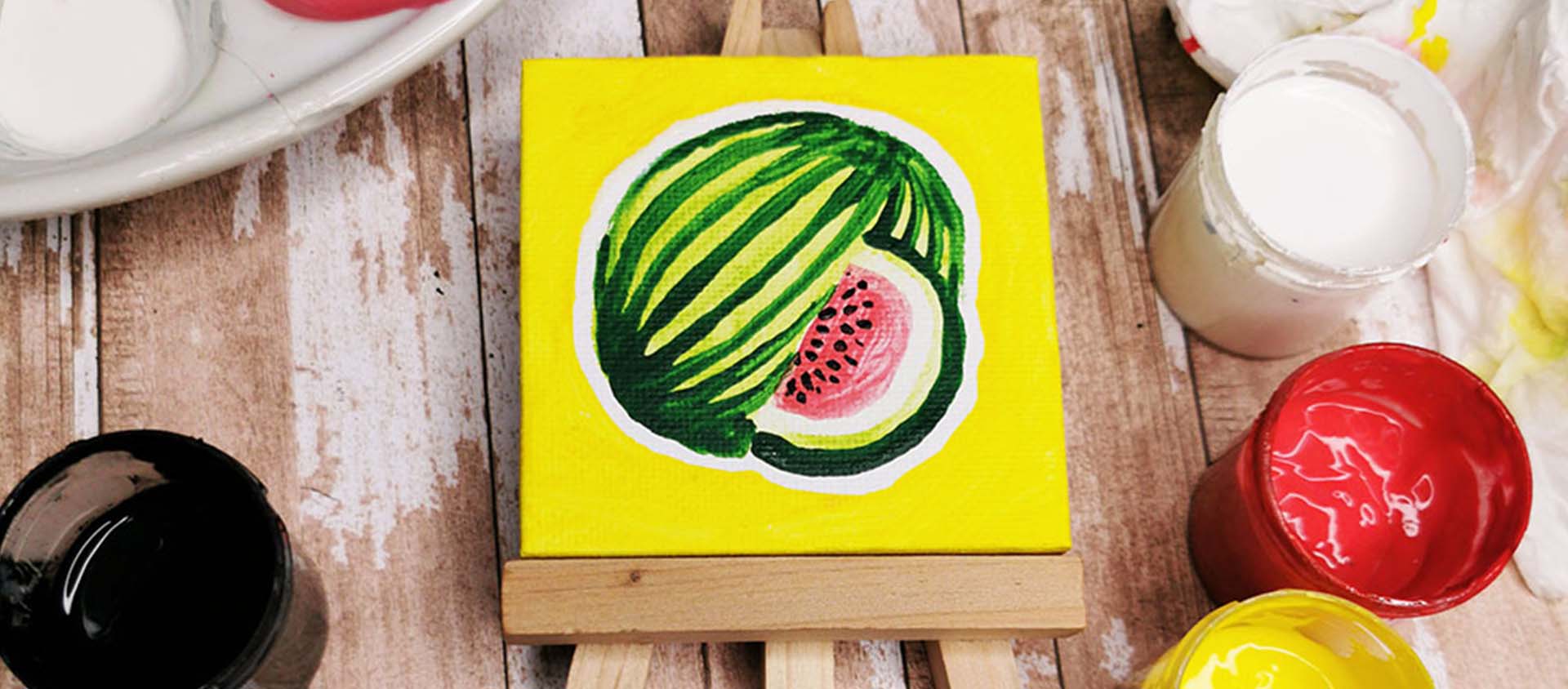 Learn how to paint a watermelon with Simply Gouache Paints by using this step-by-step guide created by Daler-Rowney artist Amylee Paris, and is easy for beginners to follow and explore using gouache!