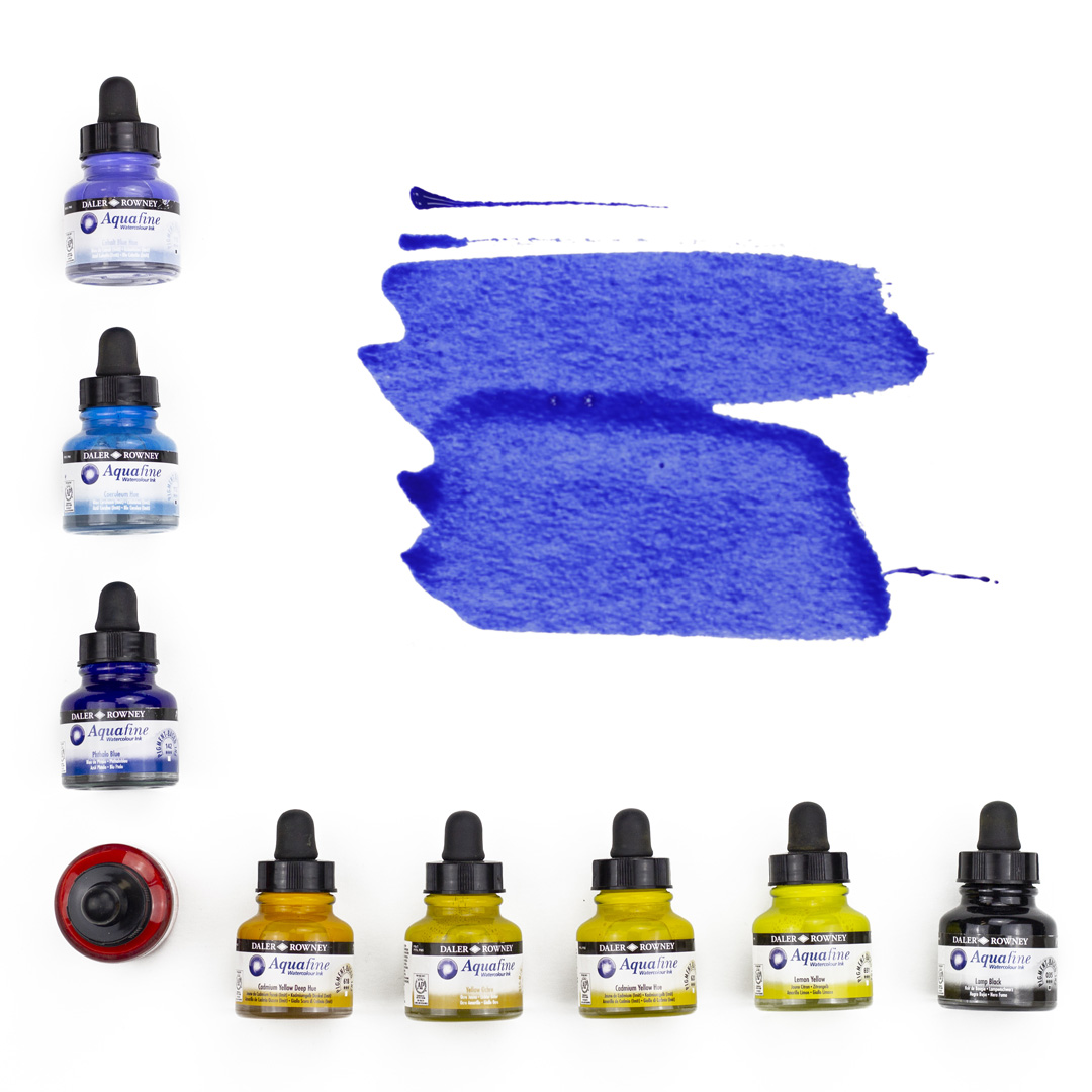 Daler-Rowney FW Acrylic Artists Ink Set, 1 oz. Bottles, Pearlescent Colors