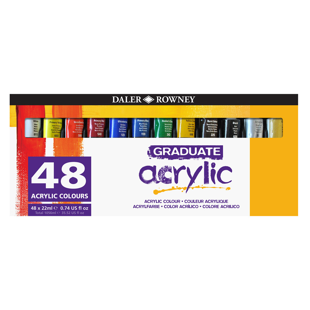 Daler Rowney : Graduate Acrylic Paint : 120ml : Pearl White