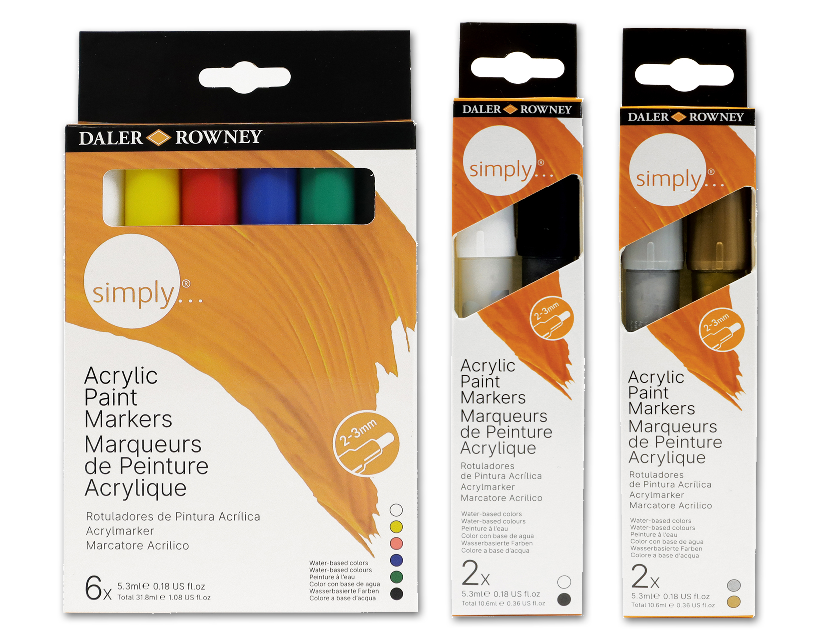 5-color 75ml Primary Acrylic Set @ Raw Materials Art Supplies