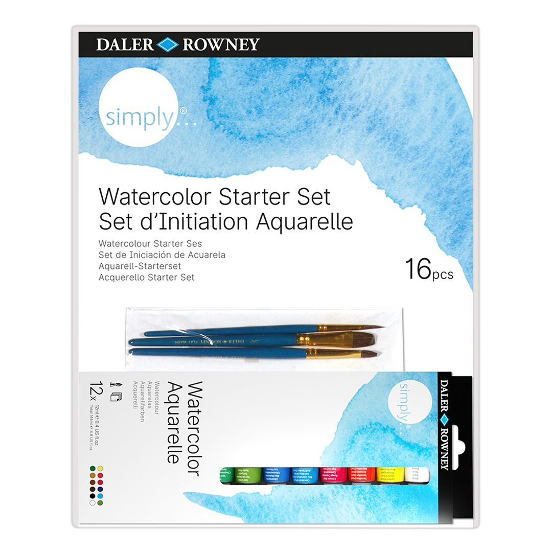  Daler Rowney Simply Watercolor Pan Set - 36 Pan Travel  Watercolor Set for Student Artists of all Ages - Vibrant Smooth Watercolor  Paint Set for Canvas Paper and More