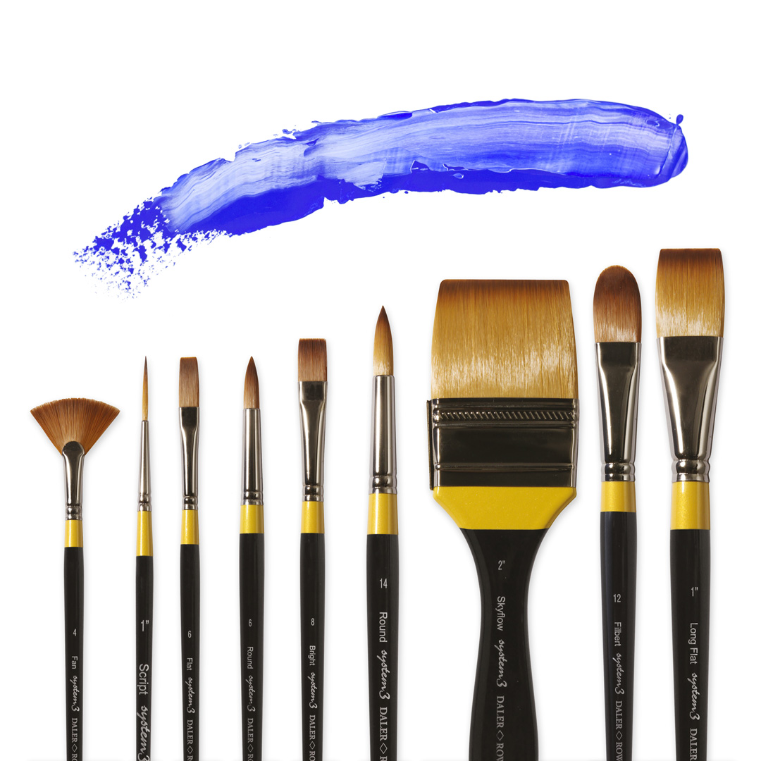 System3 Acrylic Brushes, Acrylic Paint Brushes