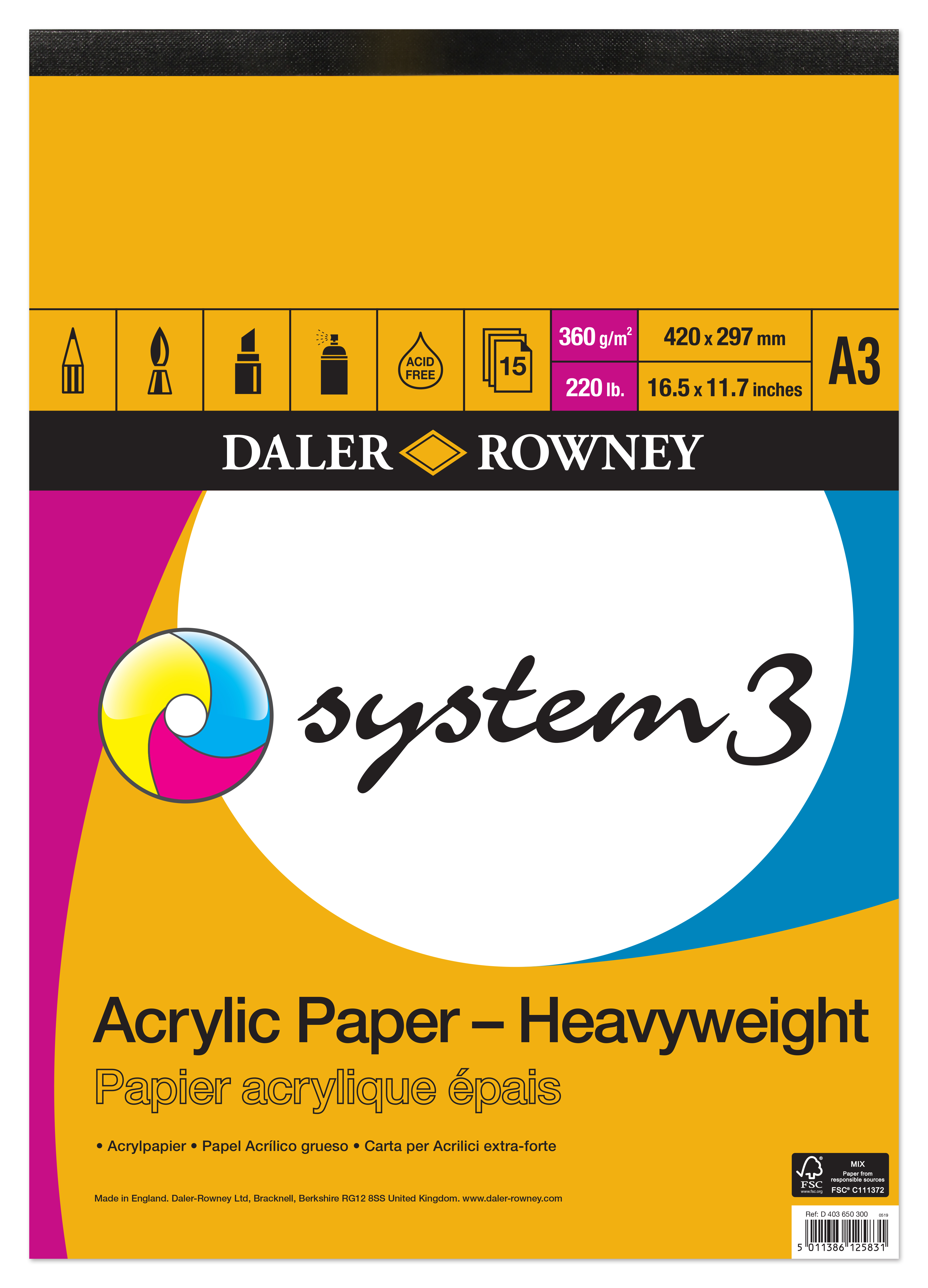 System3 Acrylic Paper, Paper for Acrylic Paint